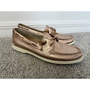 Sperry top sider metallic rose gold size 6.5